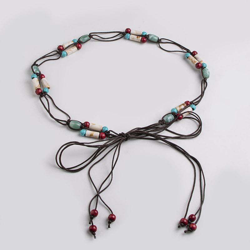 Богемный пояс Этнический стиль Декоративный пояс Повседневный стиль для отпуска Пояс-веревка на талию Женский пояс