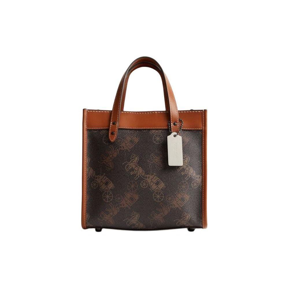 Coach Field 22 Classic Horse And Carriage Magnetic Snap Canvas And Leather Tote Bag Women Tote Bags Brown CM708-V5W9N
