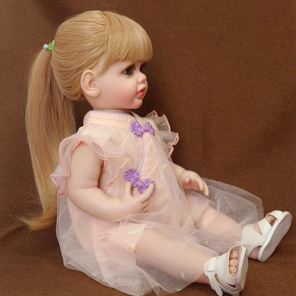 Кукла Reborn, полностью силиконовая, красивые длинные волосы, реалистичная кукла Reborn для малышей, подарки на день рождения и Рождество
