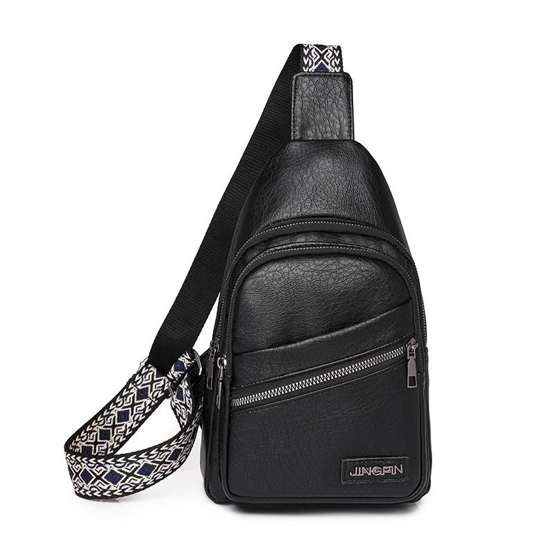 Женская кожаная нагрудная сумка, однотонная сумка через плечо, поясная сумка с цветными бретелями