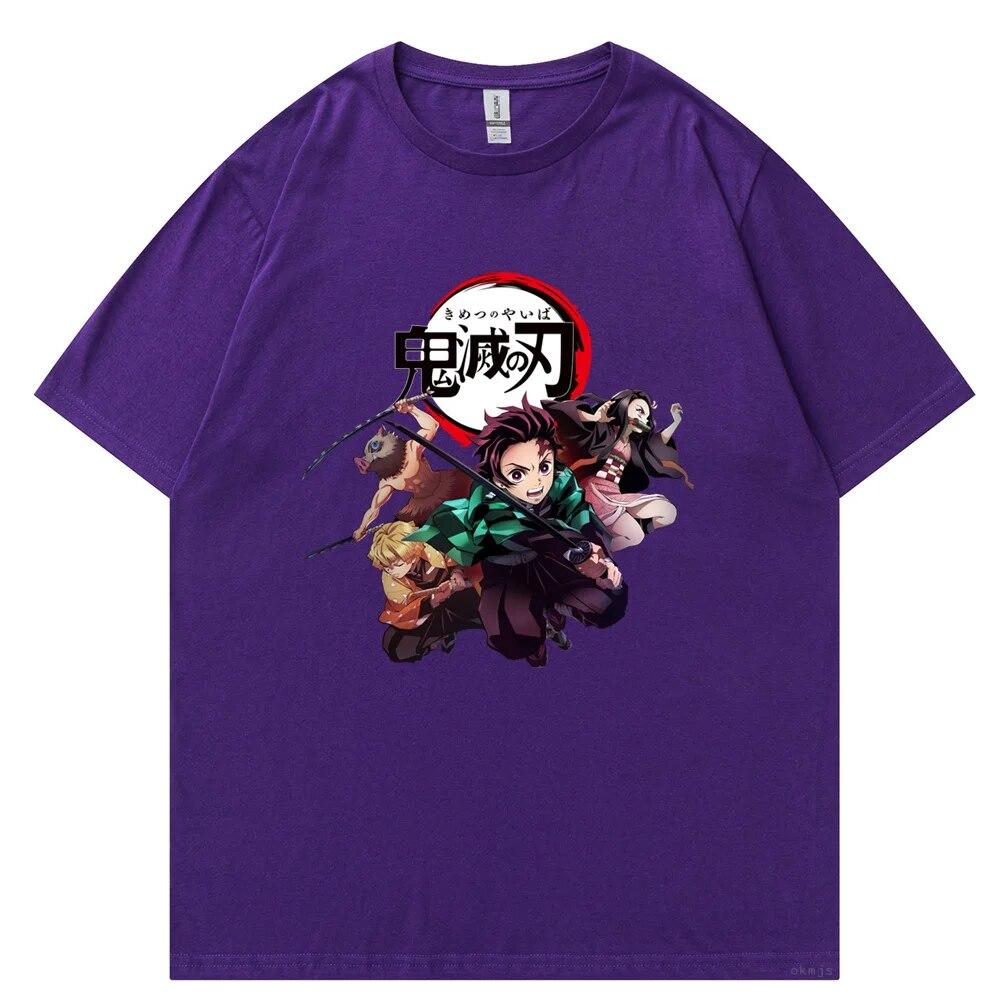 Футболка унисекс «Убийца демонов», футболки из 100% хлопка, футболка с аниме-принтом Rengoku Kyoujurou Nezuko Ninja, короткий топ Y2k, топы Harajuku
