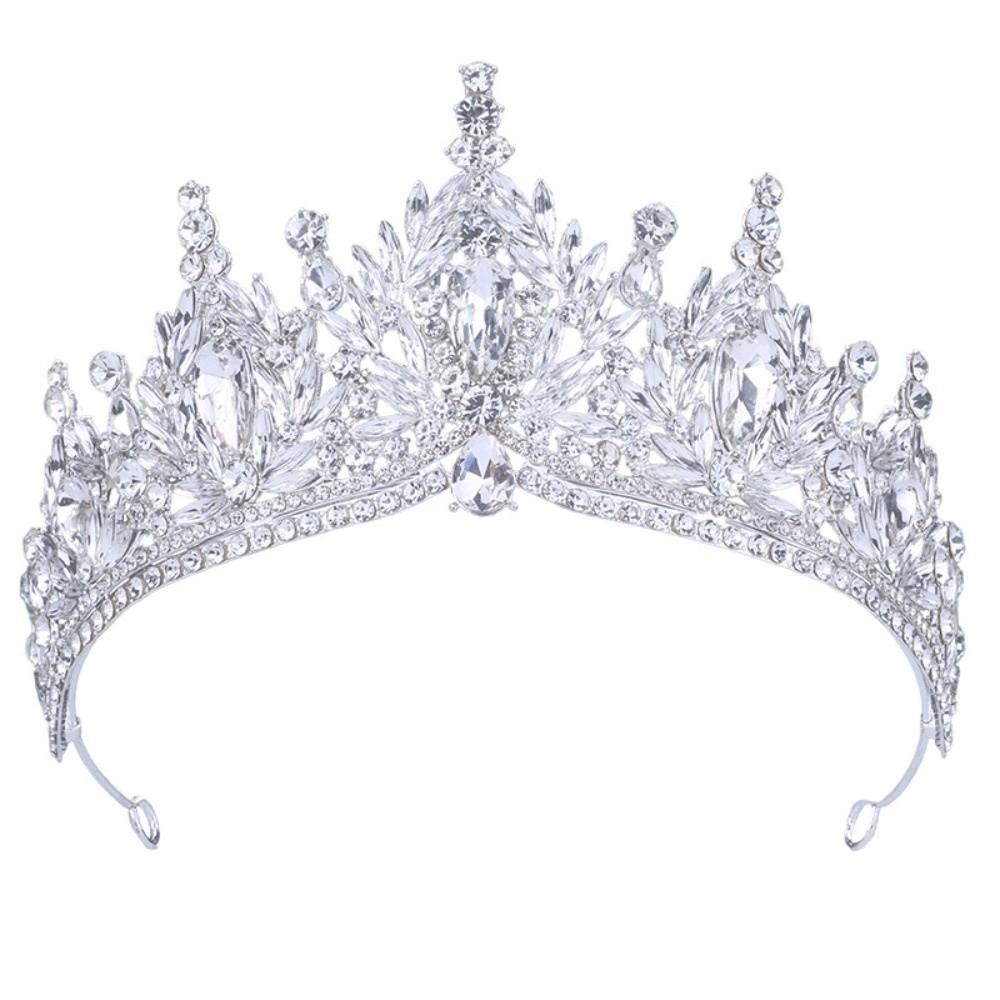 Vintage Rhinestone Queen Princess Crown Baroque Sparkling Bridal Tiaras Water Drop Crystal Headband Hair Jewelry Accessories