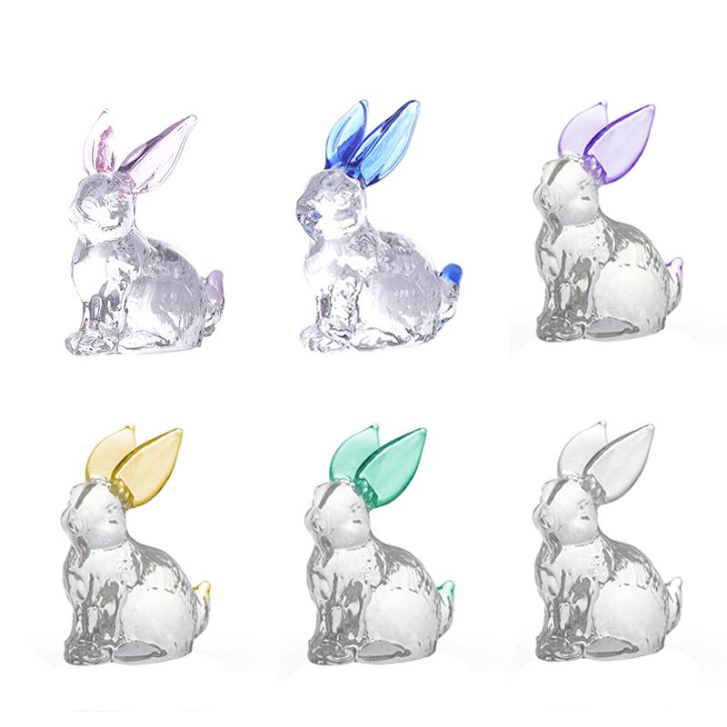 1 шт. настольное украшение милые хрустальные поделки домашнее украшение мини украшение креативный хрустальный кролик орнамент маленький 56x28x68 мм