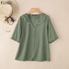Женская повседневная летняя блузка с V-образным вырезом и коротким рукавом