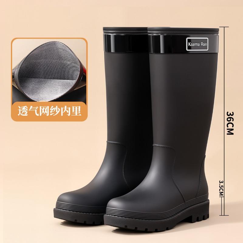 Женские резиновые сапоги хаки высотой 36 см, водонепроницаемые, для городских поездок, милые сапоги для дождя, с высоким голенищем, красные водонепроницаемые сапоги
