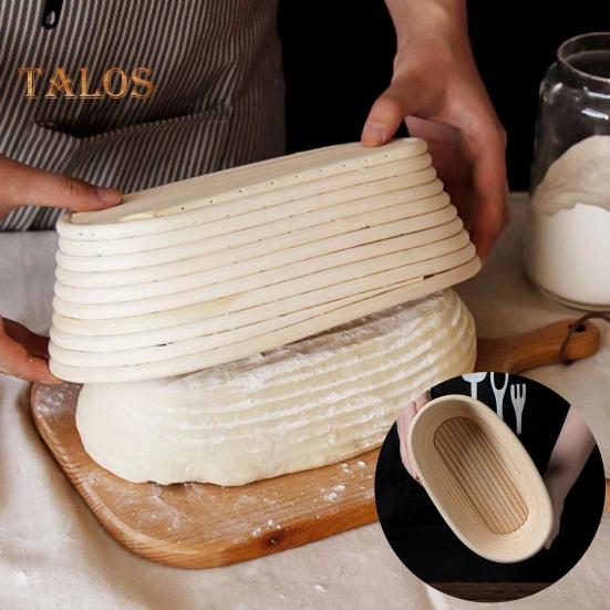 Корзина для брожения из ротанга для выпечки хлеба на закваске, круглый овальный набор ручной работы, домашний декор, кухонный помощник