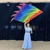 Multicolor Rectangle Flags with Telescopic Sticks Colorful Scarves Flag  Dance Performance