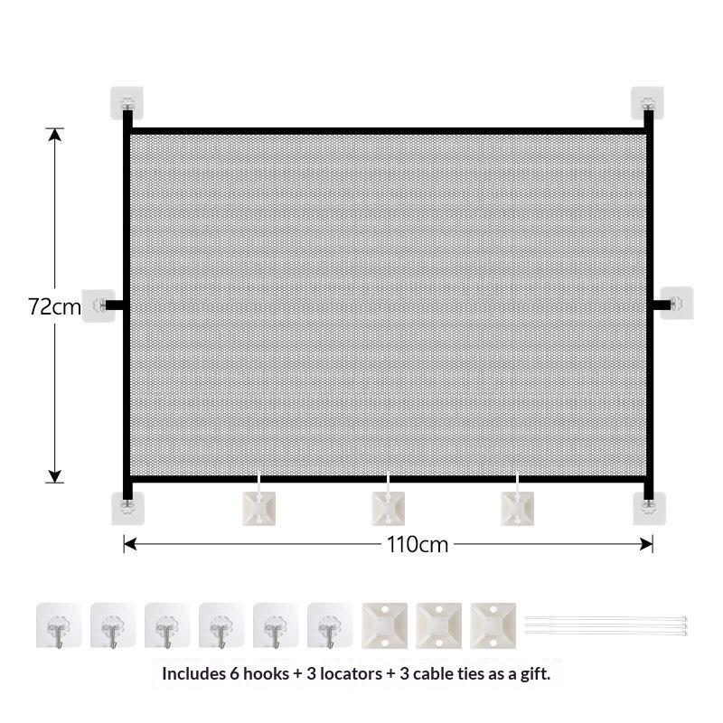 Foldable Pet Dog Barrier Gate with Hooks Portable Safety Isolation Fence for Stairs Hallway Home Pet Protection