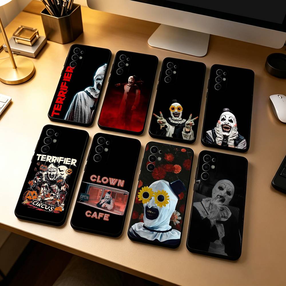 Art the C-Clown horror T-Terrifer Phone Case For Samsung S25,S24,S21,S22,S23,S30,Ultra,S20,Plus,Fe,Soft Silicone Black Cover