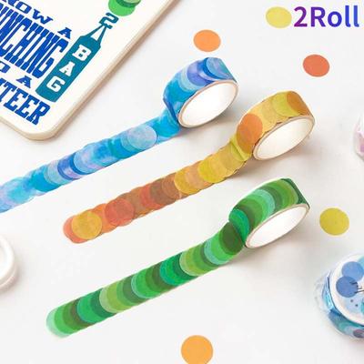 2 рулона 14*14 мм Цветные точки для кондитерских изделий Washi для журналов, записей, воспоминаний Washi-лента Деко Подарочная этикетка Ins Маскировочные ленты Легко отрывается