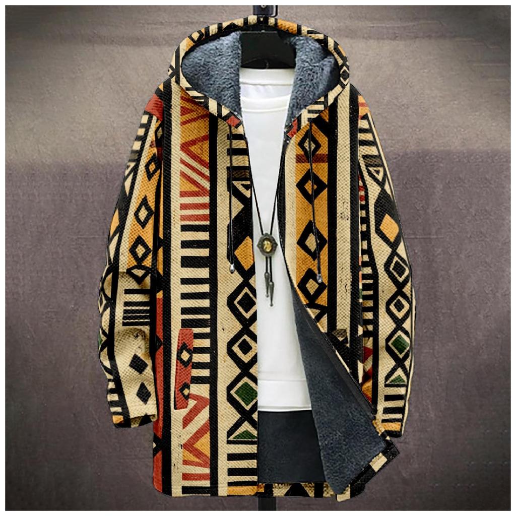 Men's Thick Zipper Pocket Jacket with Pockets Inserted Into Cotton Jacket