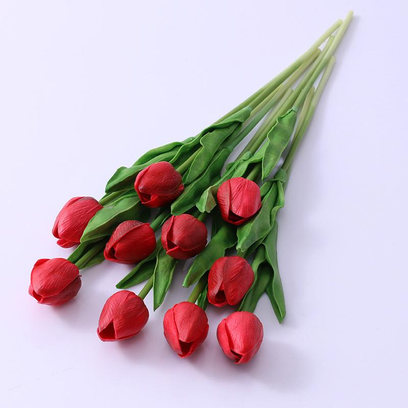 35 см Real Touch Искусственные цветы PU Домашний декор Свадебные украшения Цветы Поддельные цветы Тюльпаны