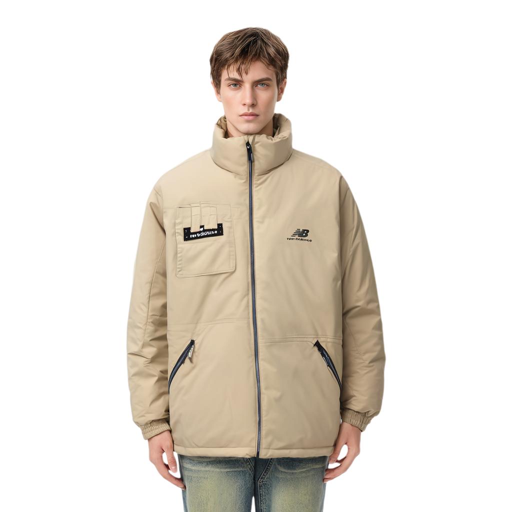 New Balance Мужская пуховая куртка бежевая AMJ14308-BEI