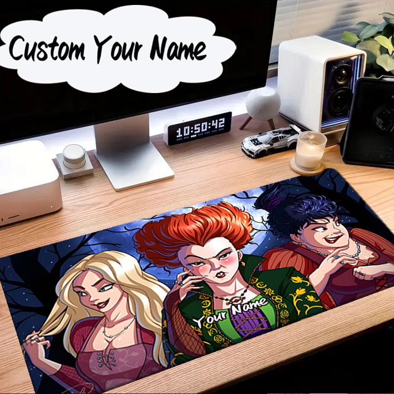 Custom Name Mouse pad Witch Sisters In The Moonlight Mouse Pad Desk Mat, Non-Slip Rubber Backer Pad For Computer Notebook Gaming Mouse Pad Gift