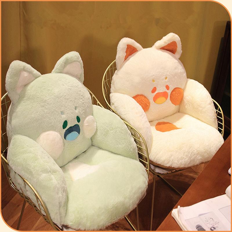 Подушка для сидения в виде кошки, набивная плюшевая подушка для дивана, напольного домашнего кресла, декора, зимнего подарка на день рождения для детей и девочек