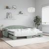 VidaXL Daybed with Trundle and Mattress Light Grey 90x190cm Velvet 3197338
