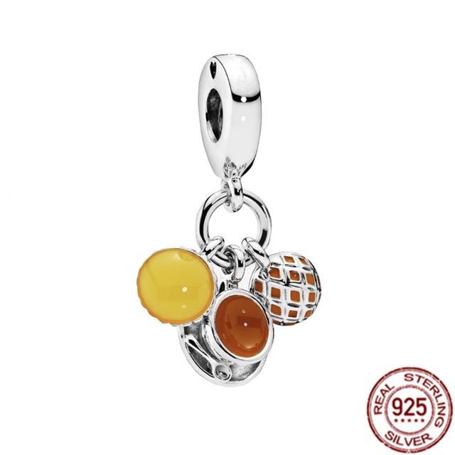 Подвеска-клипса, подвеска из стерлингового серебра 925 пробы, подходит для браслета, женский ювелирный подарок, красочный единорог, радуга