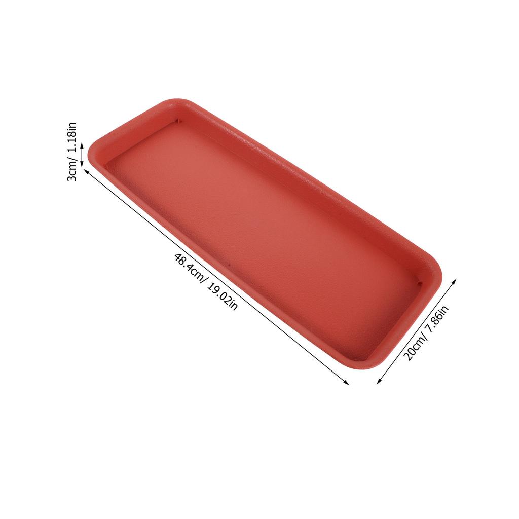 Rectangular Plant Pot Saucer Tray 19x8 Inch Thick Resin Drainage Drip Tray for Indoor Outdoor Flower Pots Bonsai Garden Water