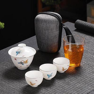 Портативный керамический гайвань Shangqi Набор для быстрого заваривания чая