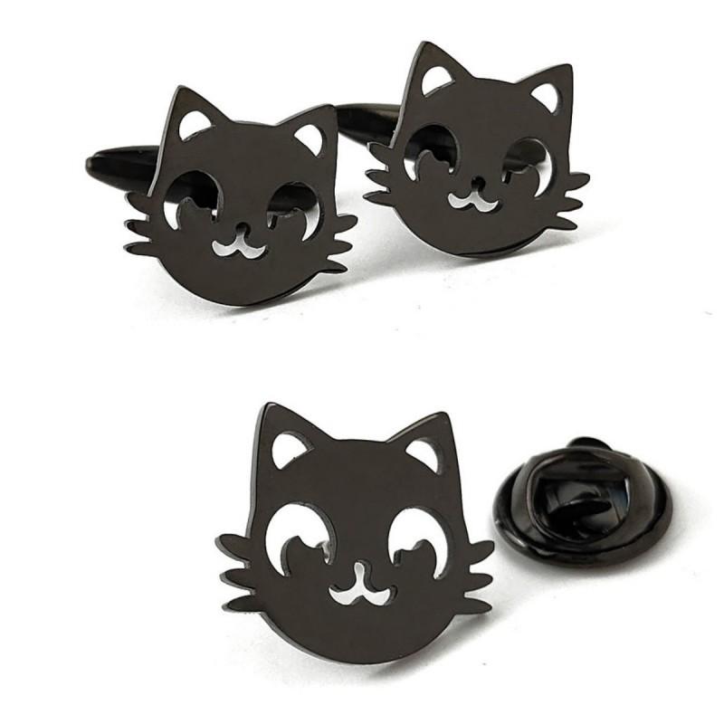 Cat Brooch Cufflinks Cute Exquisite Korean Design High-end Light Luxury Clothing Accessories