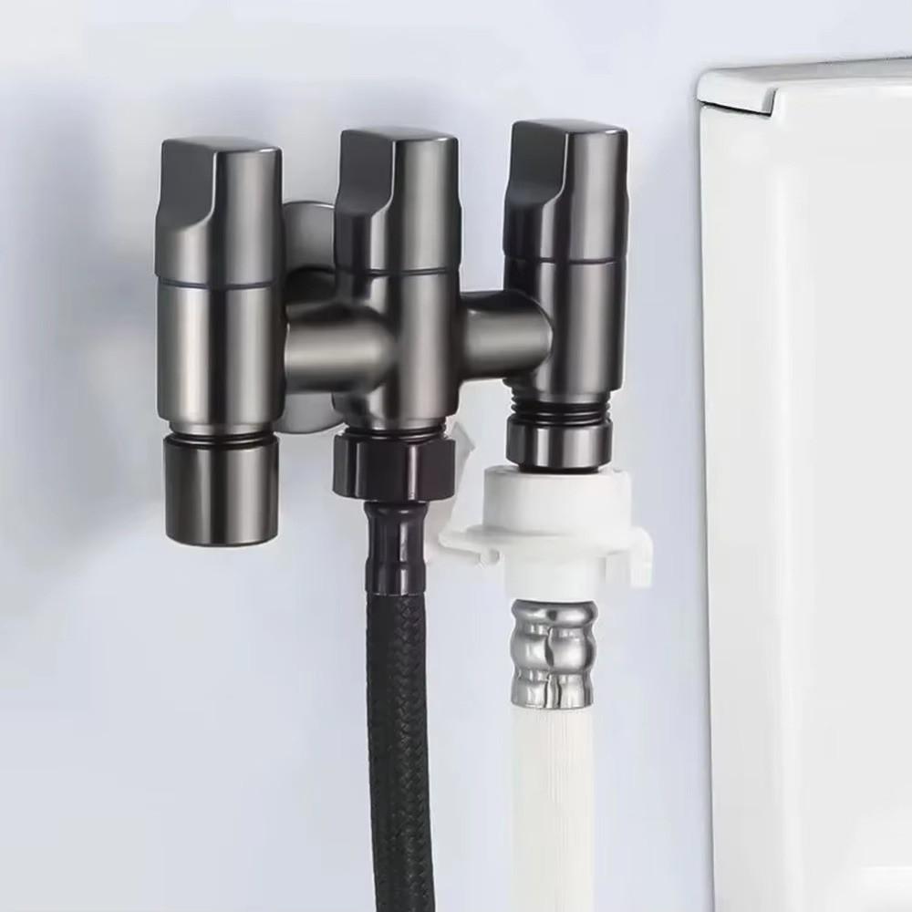Independent Controls 3 Ways Angle Valve Stainless Steel Three Hole Faucet Bathroom Accessories