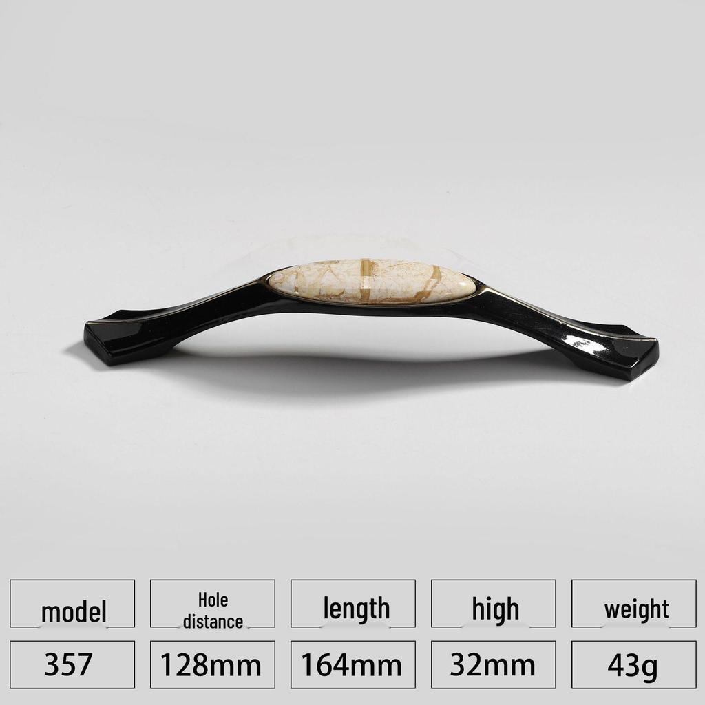 European Style Black & White Plum Blossom Ceramic Cabinet Handle