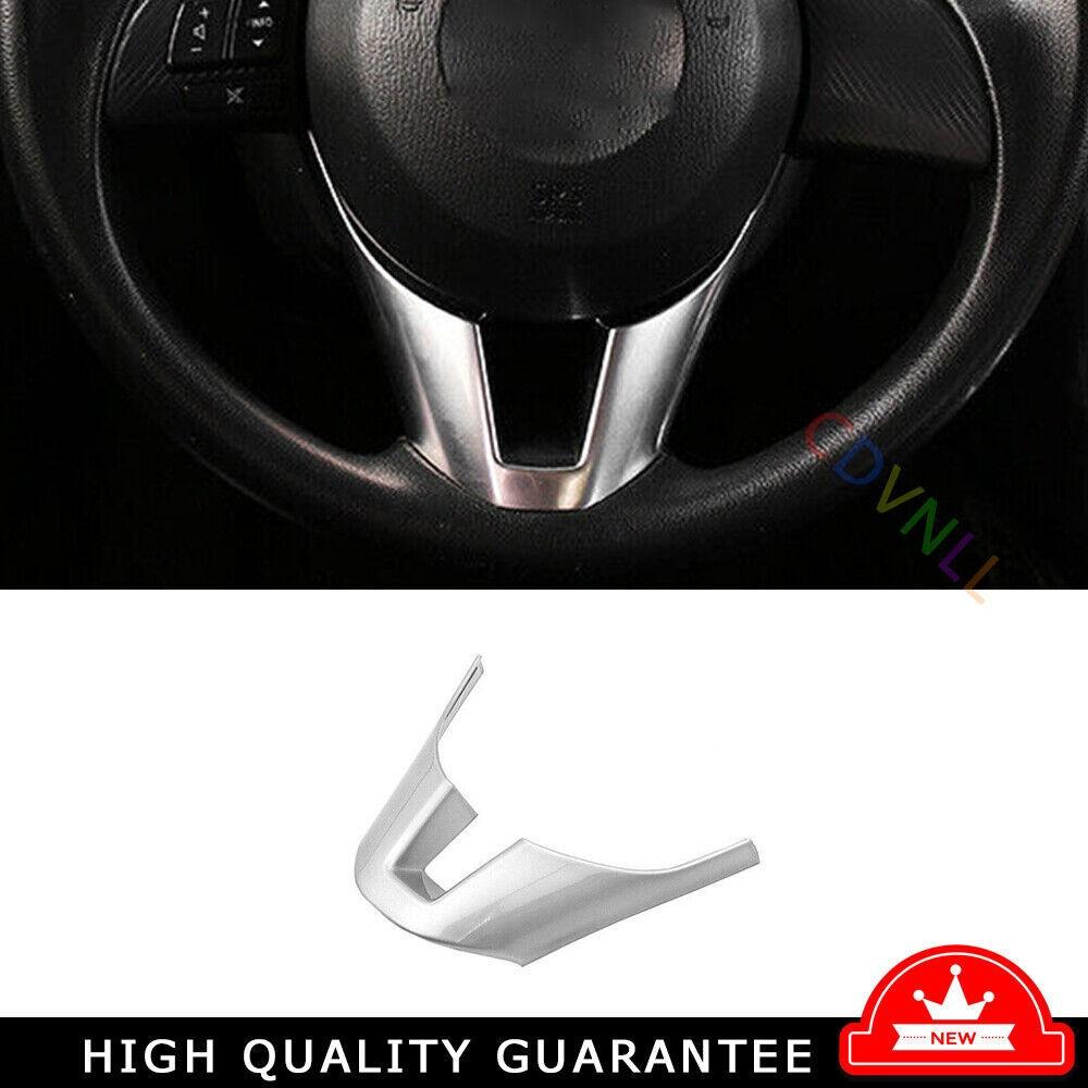 Fit For Mazda 3 Axela 2014-2016 Silver ABS Steering Wheel U Type Cover Trim 1pcs