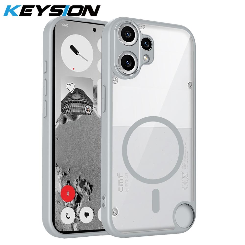 KEYSION Прозрачный магнитный чехол для телефона Nothing CMF Phone 2 Pro 1 Силикон+ПК HD Clear Ударопрочный чехол для CMF Phone 1 2Pro