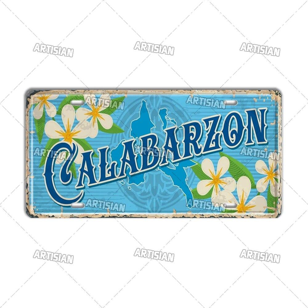 Artisian PHILIPPINES Malaysian License Plate City Metal Sign Landmark Decorative Vehicle Plate Wall Decor Garage Bar Pub Club