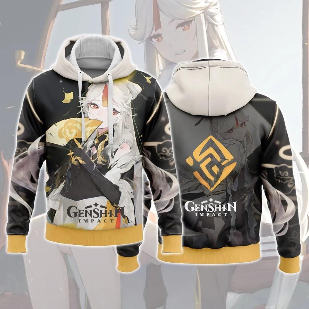 Худи для косплея Genshin Impact с 3D-принтом, мужские и женские, повседневные, модные, оверсайз, толстовки, худи, мужские пуловеры, спортивный костюм