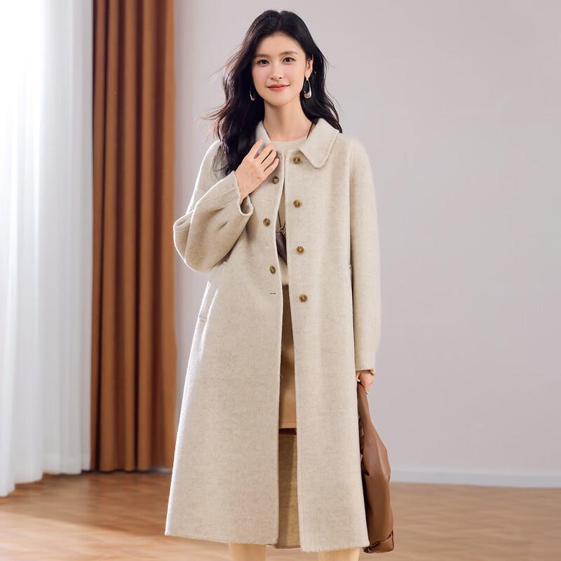 Женское двустороннее пальто с лацканами Jinjuan из 100% мериносовой шерсти