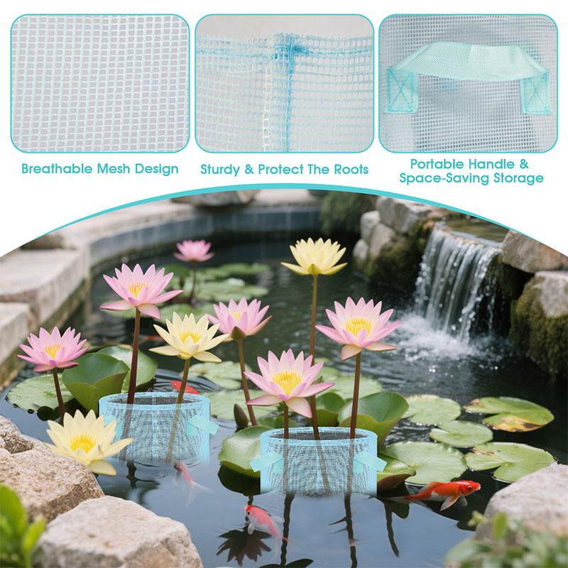 6PCS Aquatic Pond Planting Mesh Pots Water Lily Lotus Planter Reusable Grow Bags for Outdoor Bog Plants Terrestrial Plants
