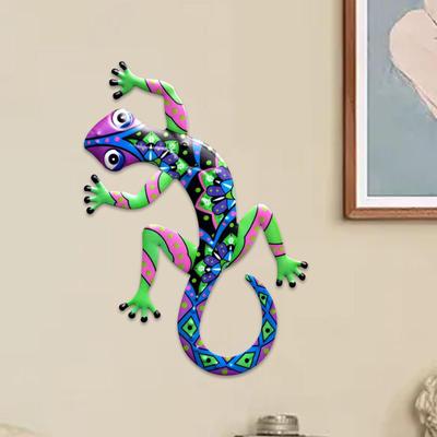 Металлическое произведение искусства Gecko для дома и сада