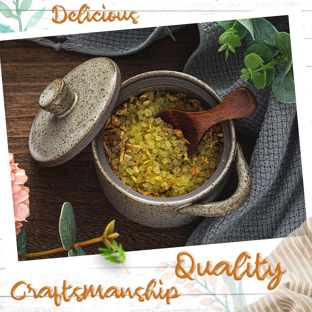 Крапчатая керамическая солонка с крышкой и деревянной ложкой, деревенская солонка-перечница для дома, подарок на новоселье