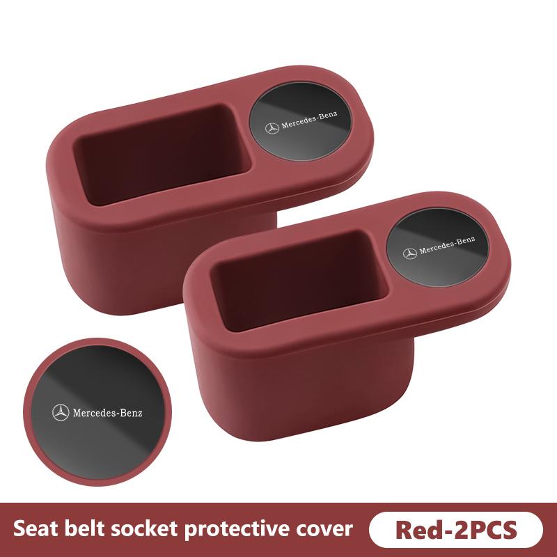 AABII1 For Benz Car Seat Belt Buckle Safety Belt Base TPE Socket Protection Cover AMG W213 W124 W108 W126 Exclusive W204 W222 W205 W203