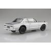 Aoshima Bunka Kyozai (AOSHIMA) 1/24 Scale Rakupla Snap Car Series KPGC10 Skyline HT 2000GT-R 1970 Silver Pre-Colored Plastic Model Kit 01-SI