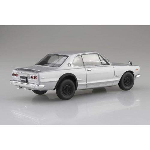 Aoshima Bunka Kyozai (AOSHIMA) 1/24 Scale Rakupla Snap Car Series KPGC10 Skyline HT 2000GT-R 1970 Silver Pre-Colored Plastic Model Kit 01-SI