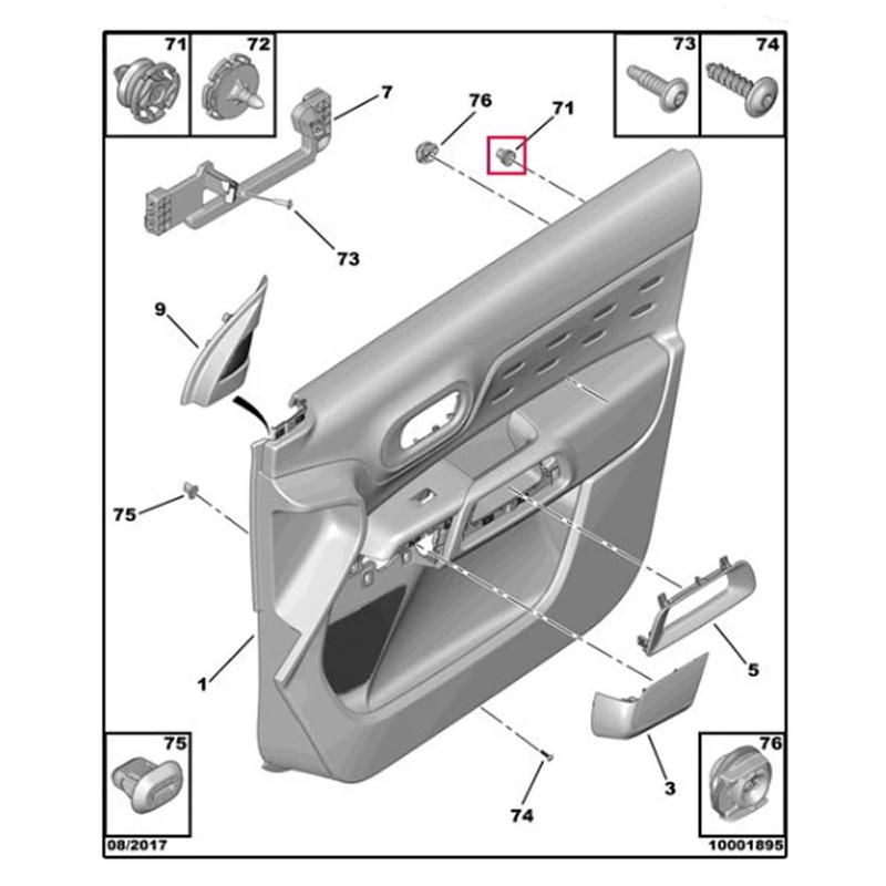 50Pcs Car Plastics clips for Citroen C4 DS4 C3-XR C5 Interior Door Panel Card Trim Clips for PEUGEOT 508 3008 for Renault