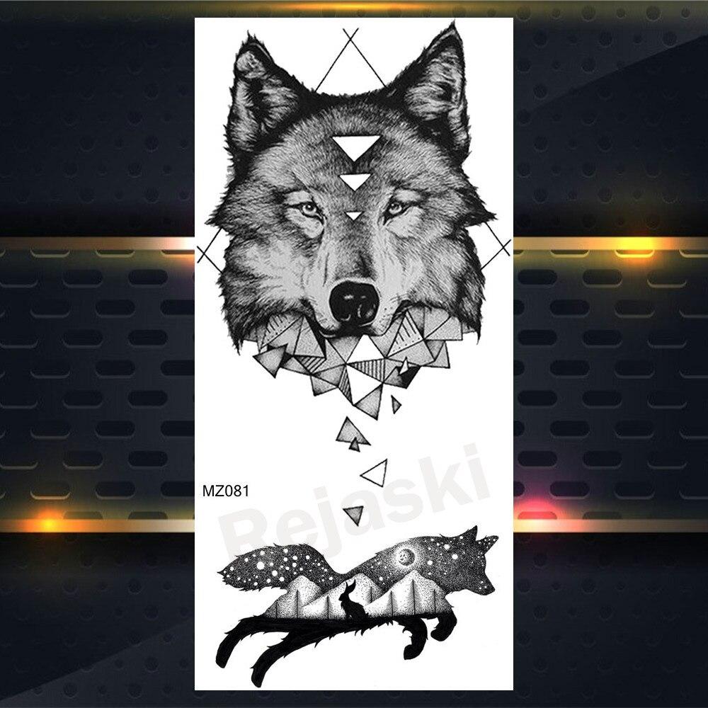 Временные татуировки с изображением орла для мужчин и женщин, волк, черное животное, татуировка, тигр, лесной лось, геометрия, гора, поддельные татуировки, скорпион, руки, руки