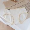 Large Size Baby Cotton Antibacterial Simple Tone Pure Cotton Women's Underwear Mid Waist Triangle Panties