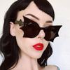 Novelty Rimless Bat Shaped Sunglasses Uv 400 Protection Colorful Goth Sun Glasses Halloween Glasses Cosplay/Disco Party