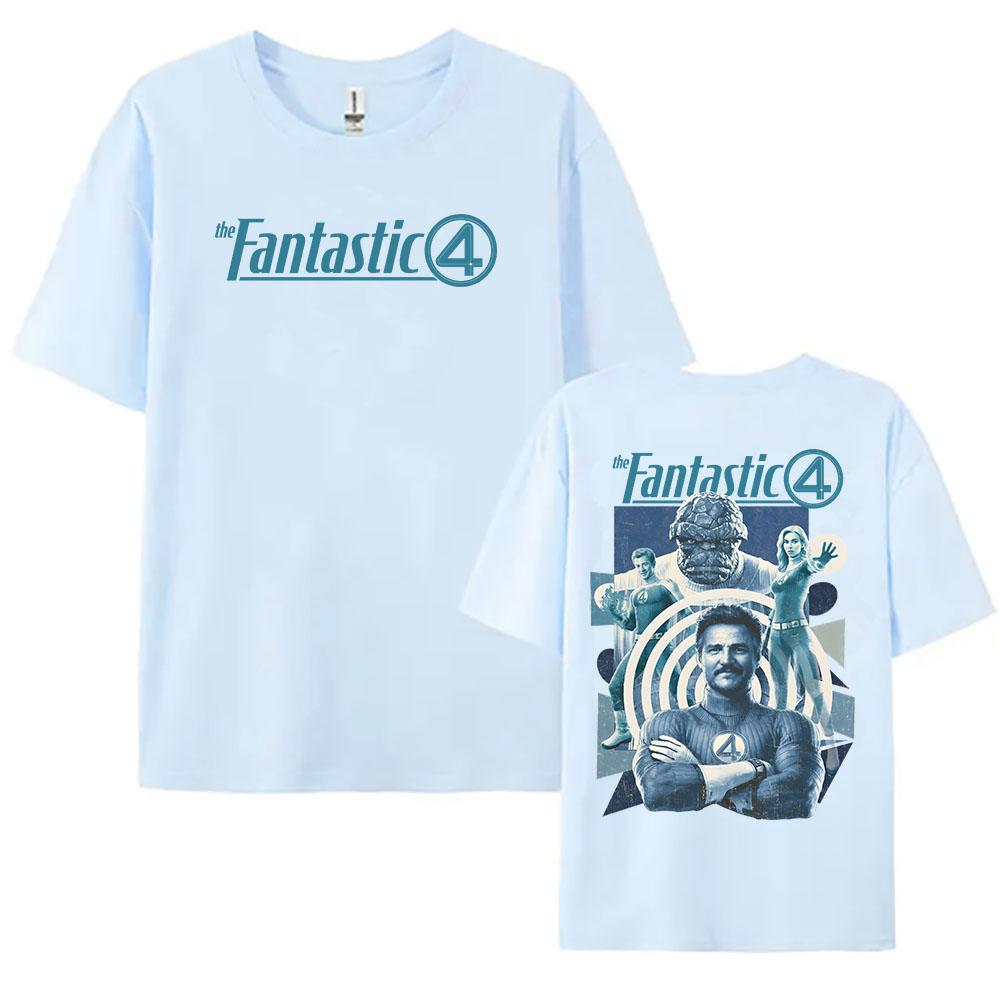 Летние женские мужские футболки Фильм Фантастическая четверка Первые шаги Футболка Хлопок Лето Женские футболки Унисекс Уличная одежда Топ