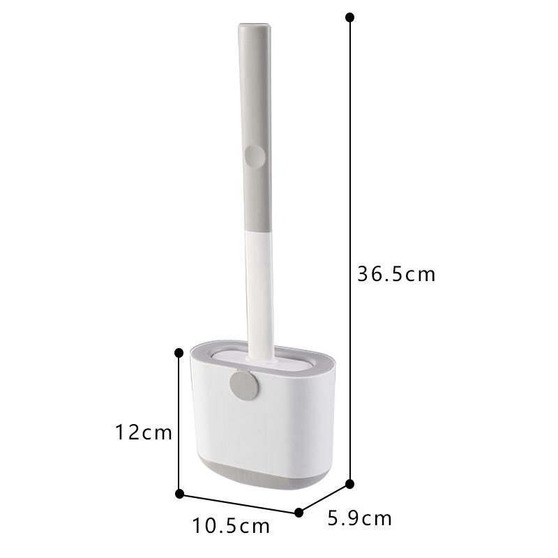 Toilet Brush Bundle Wall Mounted Toilet Brush with Drain Holder Bpa-free Silicone Flat Head Flexible Soft Bristles Cleaning Brush