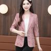 Chinese Style Women Blazer Hollow Out Design Elegant Short Sleeve Jacket