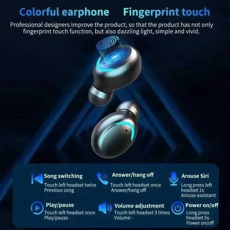 F9 TWS Bluetooth наушники беспроводные наушники с Hifi Bass сенсорное управление Hands-Free зарядный чехол цифровой дисплей