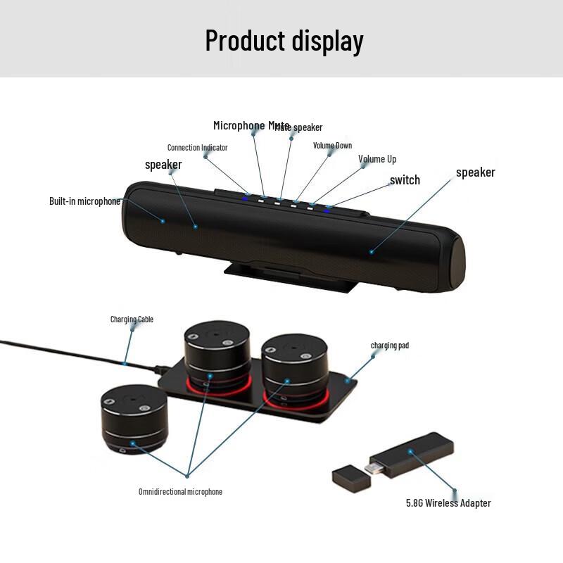 XunGu XG-X300 Wireless Omnidirectional Video Conference Microphone System (CN version)