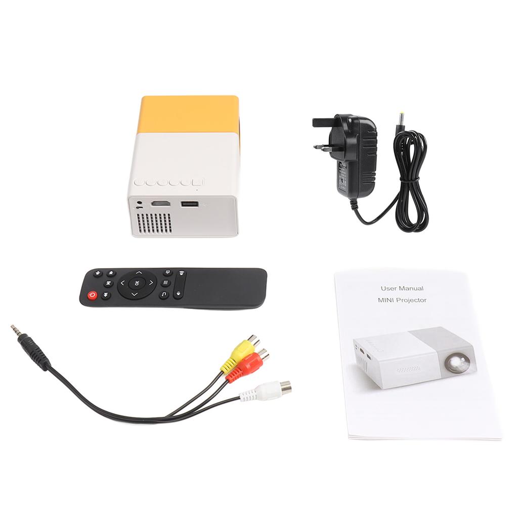 Мини-проектор Портативный мини-проектор с большим экраном 17–32 дюйма и разрешением 1920x1080 для дома