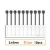 10PCS 3x6mm  Carbide Burrs Rotary Drill Grinder Carving Bit Double Cut Hand Tools Power Tool Accessories Household Supplies