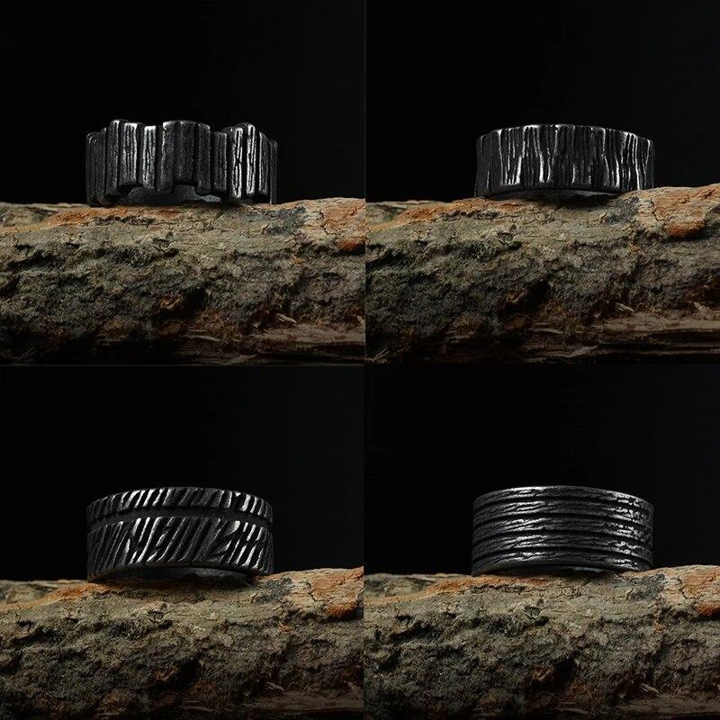 Винтажные Ретро геометрические мужские кольца из нержавеющей стали, модный шарм для мужского бойфренда, байкерские украшения, креативный подарок, оптовая продажа