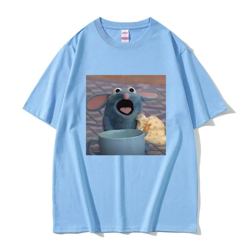 Funny Hungrt Tutter Mouse Meme Tshirt for Unisex Women Cute Kawaii Tee Shirt Unisex Cotton Tshirt Male Fashion Oversized Short Sleeve